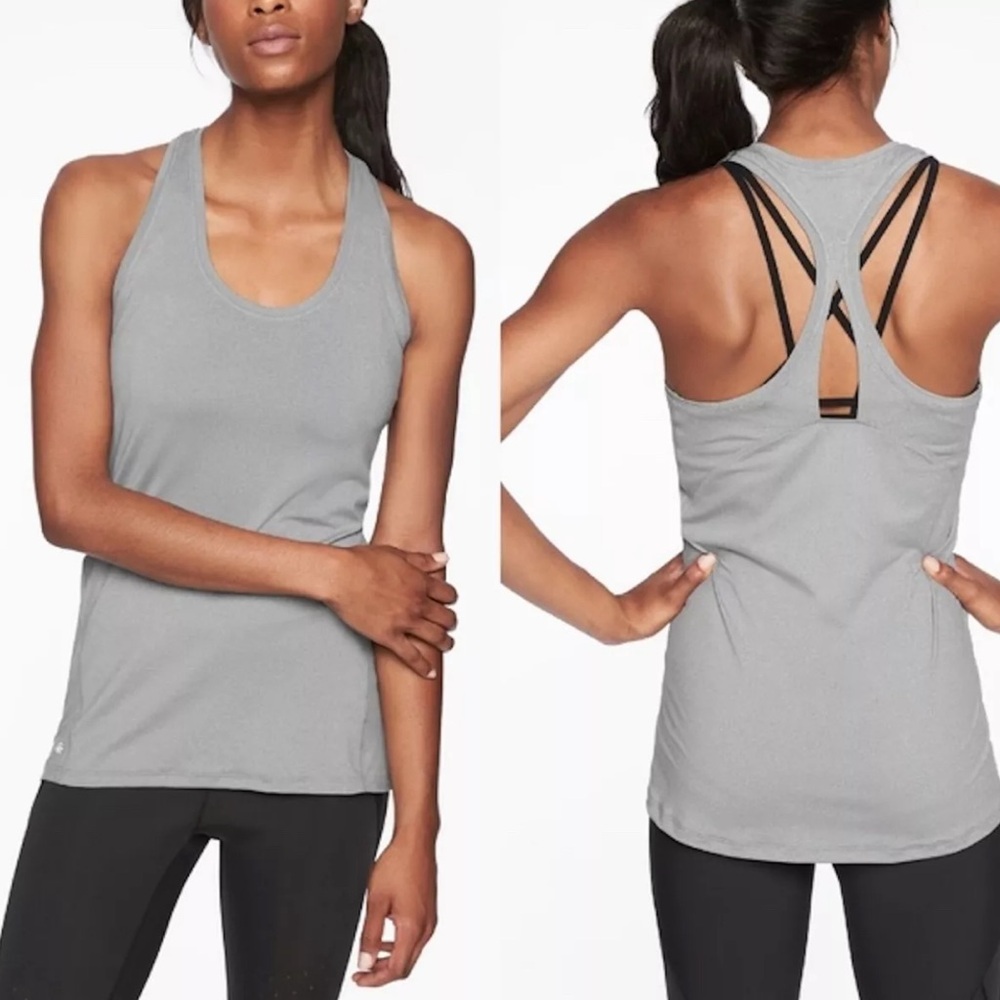 Athleta Limitless Keyhole Tank Heather Grey Small NWOT